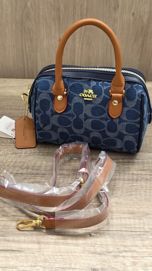 Bolso Mini Coach Azul Marron